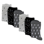 Sock Snob 6 Pairs Womens Stars and Trees Patterned Socks