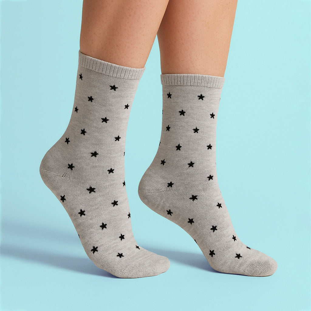 Sock Snob 6 Pairs Womens Stars and Trees Patterned Socks