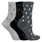 Sock Snob 6 Pairs Womens Stars and Trees Patterned Socks