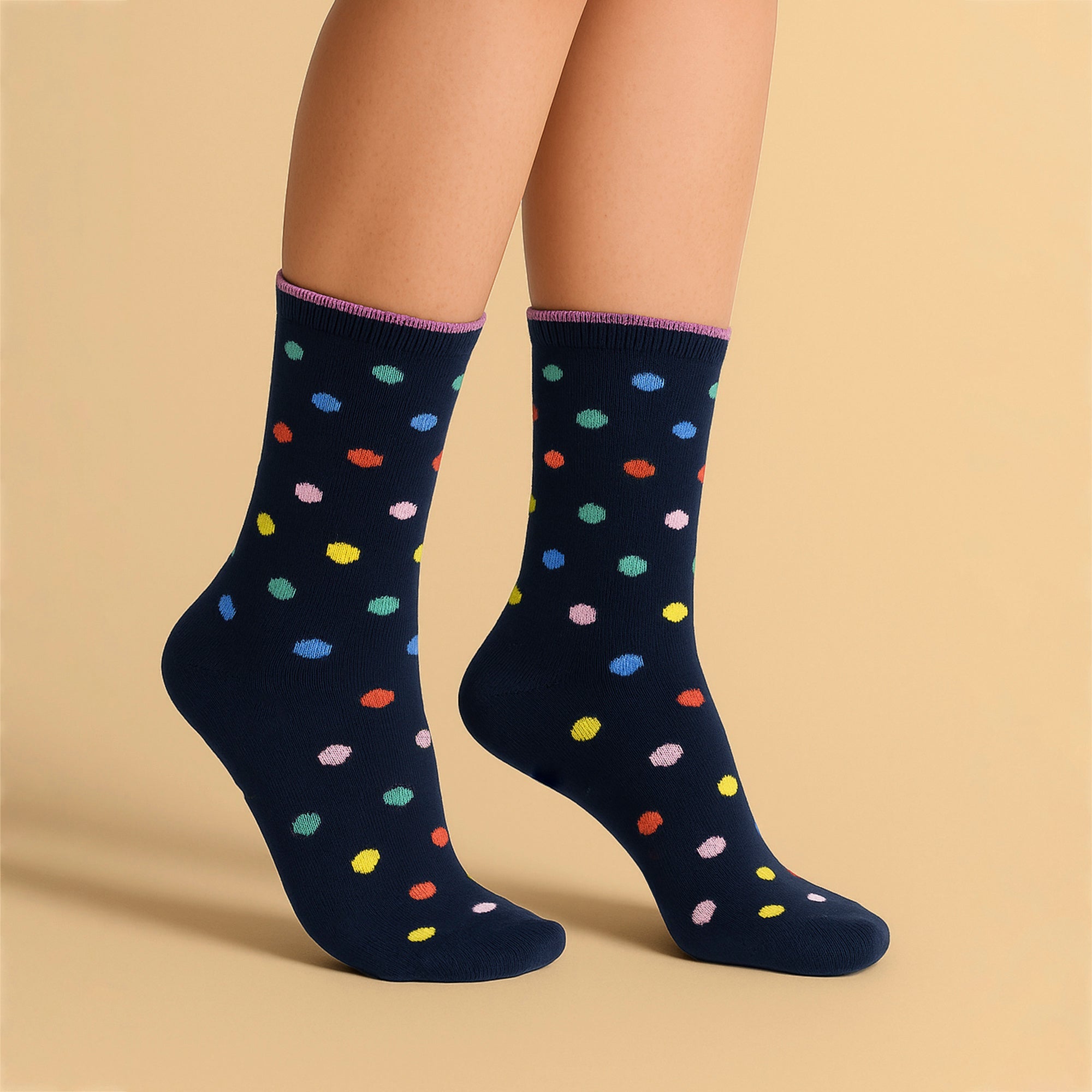 Sock Snob 3 Pairs Womens Spots and Stripe Patterned Socks