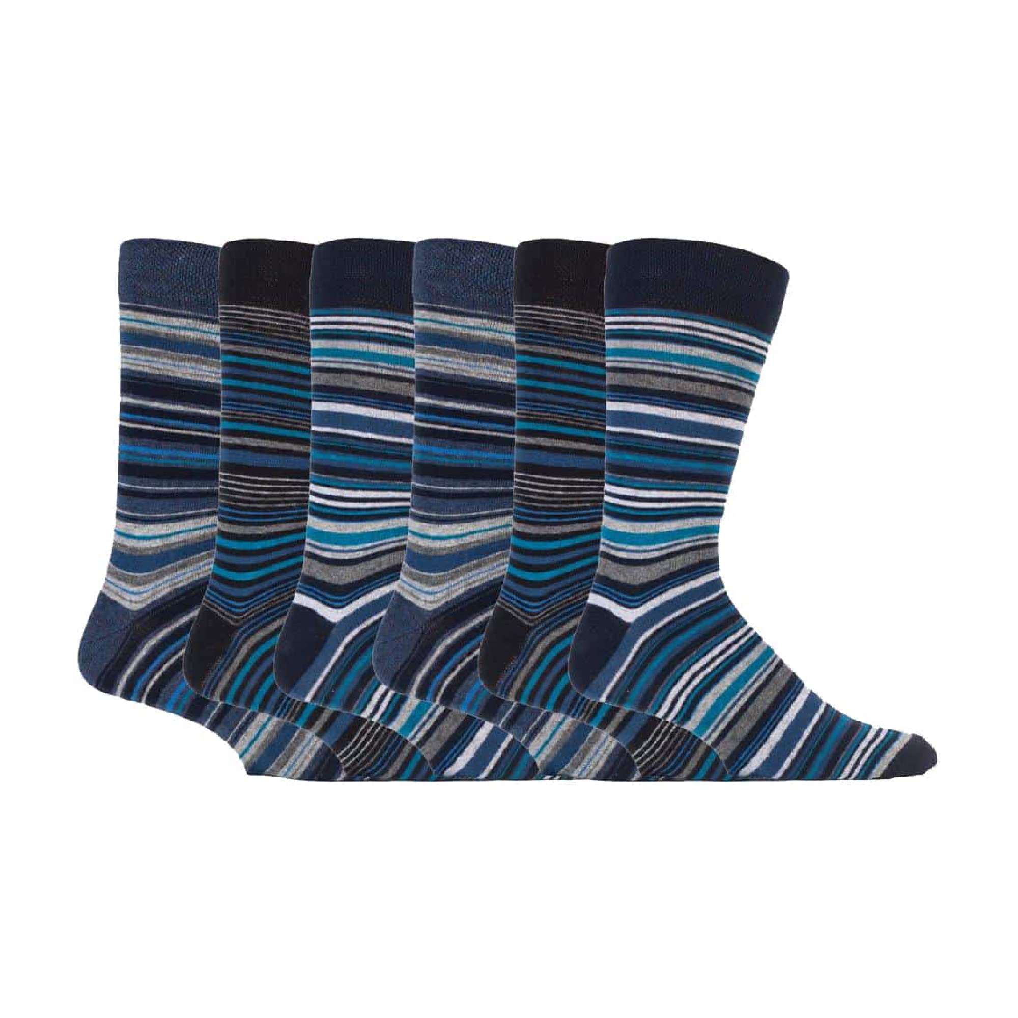 Sock Snob 6 Pack Mens Colourful Striped Patterned Dress Cotton Socks