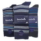 Sock Snob 6 Pack Mens Colourful Striped Patterned Dress Cotton Socks