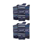 Sock Snob 12 Pair Mens Colourful Cotton Striped Patterned Dress Socks