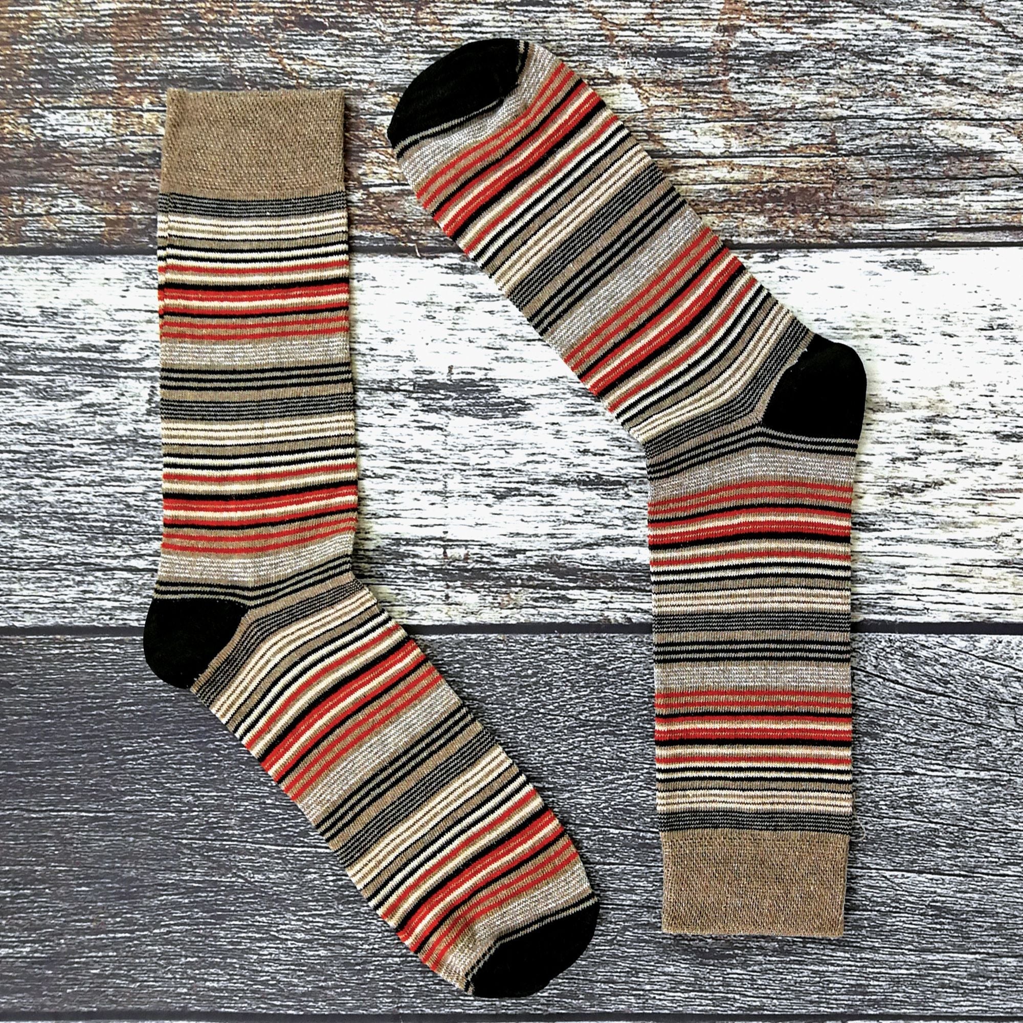 Sock Snob 6 Pack Mens Colourful Striped Patterned Dress Cotton Socks