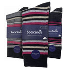 Sock Snob 6 Pack Mens Colourful Striped Patterned Dress Cotton Socks