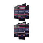 Sock Snob 12 Pair Mens Colourful Cotton Striped Patterned Dress Socks