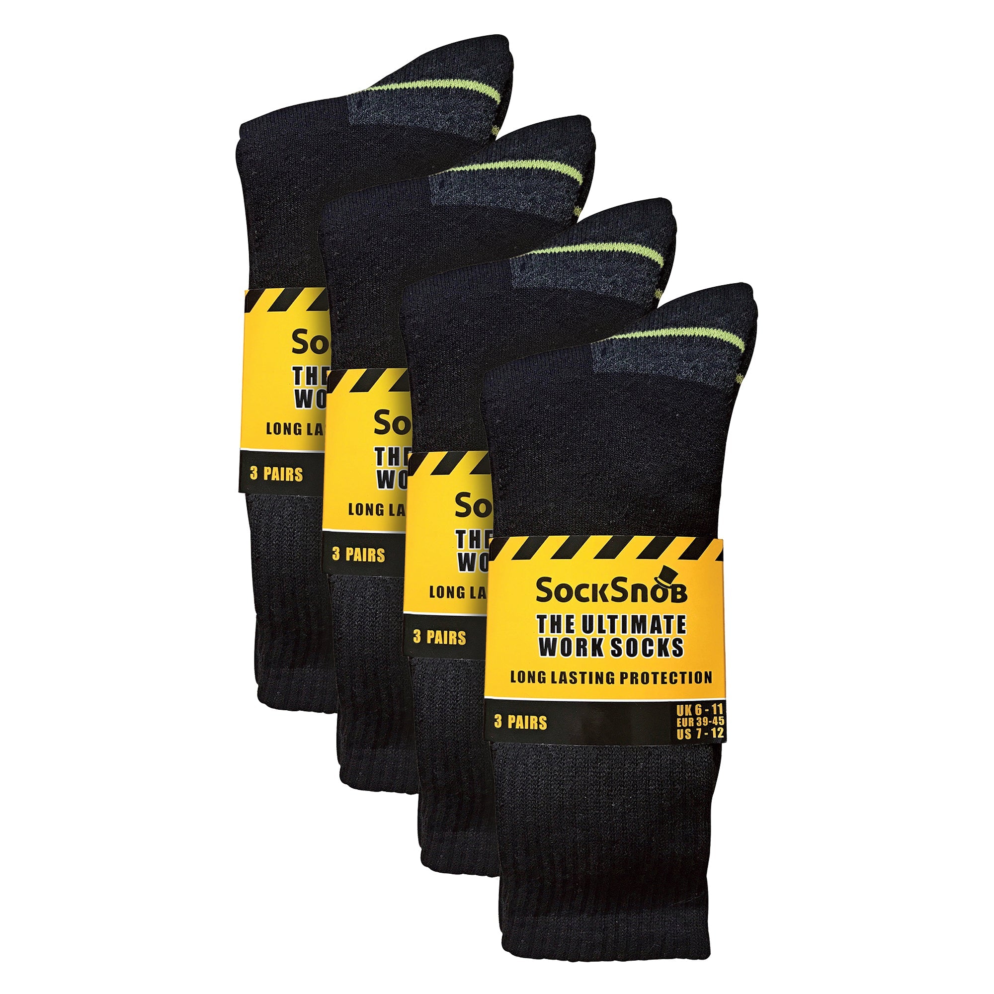Sock Snob Mens Ultimate Cotton Work Socks for Steel Toe Boots Multipack Options