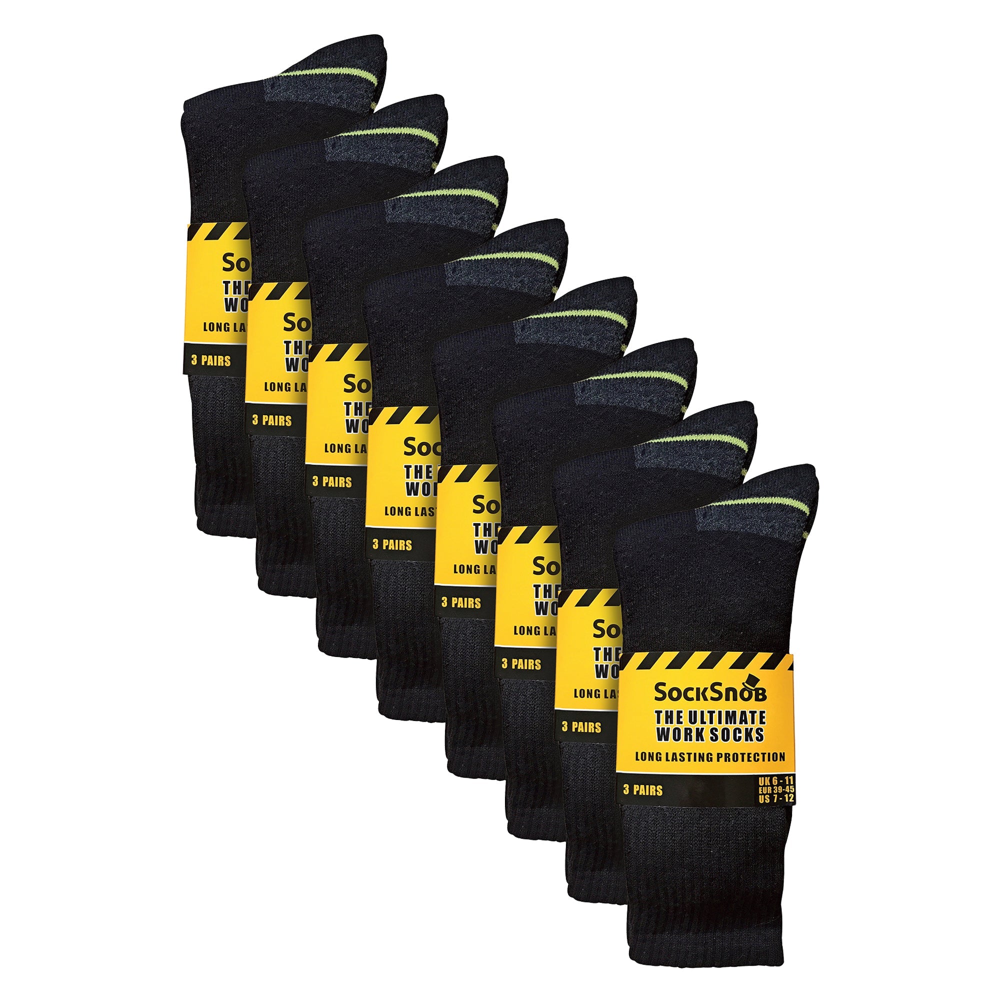 Sock Snob Mens Ultimate Cotton Work Socks for Steel Toe Boots Multipack Options