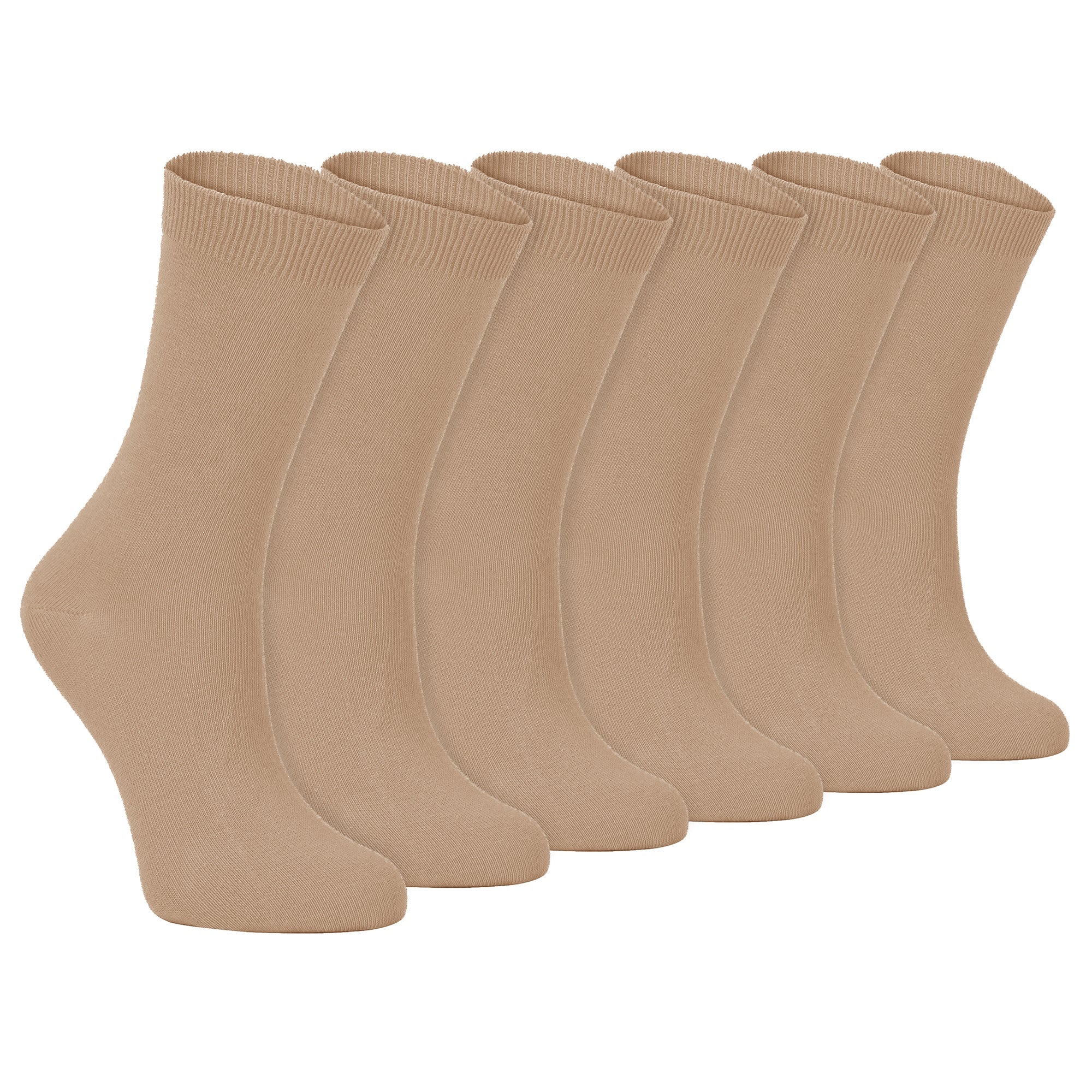 Sock Snob Womens Plain Coloured Cotton Rich Dress Socks (Multipack Options)
