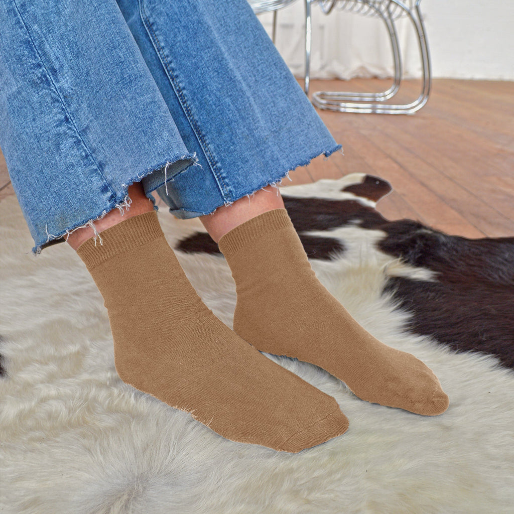 Sock Snob Womens Plain Coloured Cotton Rich Dress Socks (Multipack Options)