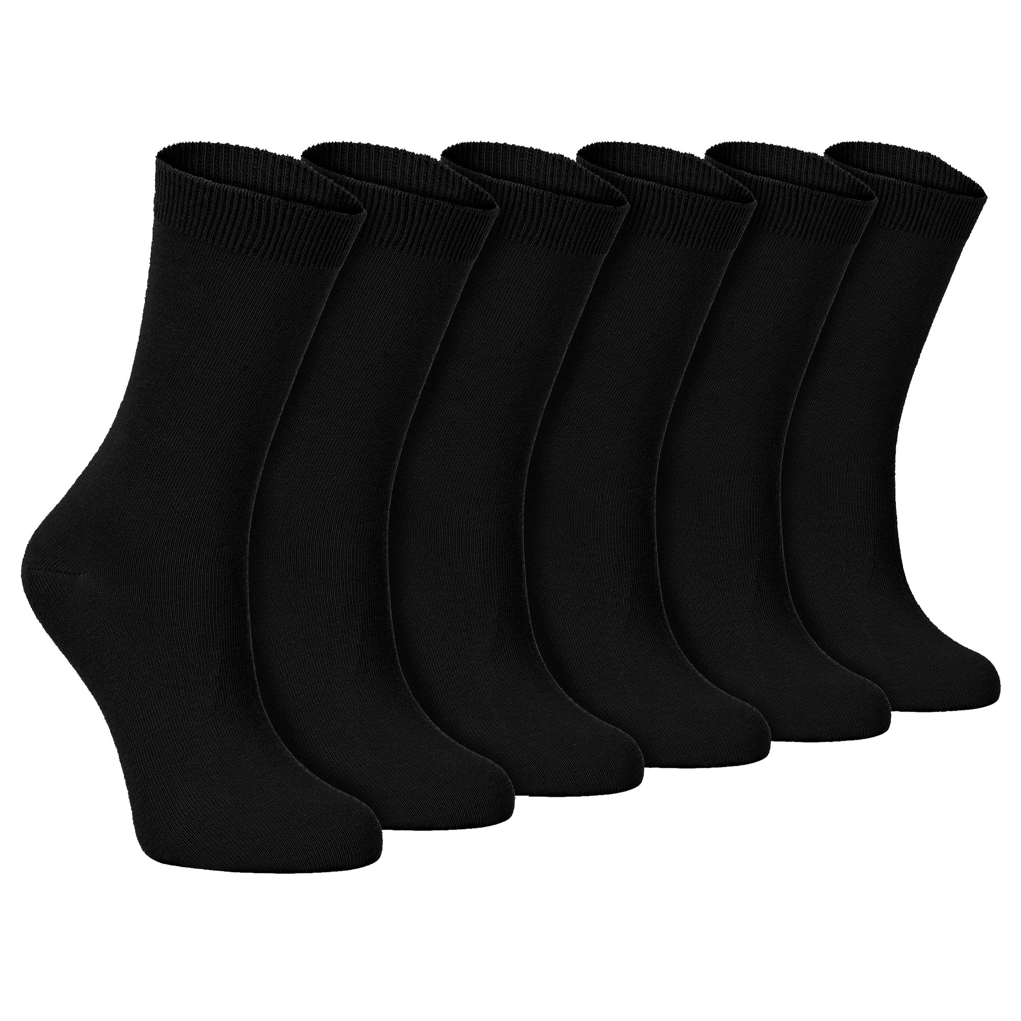 Sock Snob Womens Plain Coloured Cotton Rich Dress Socks (Multipack Options)