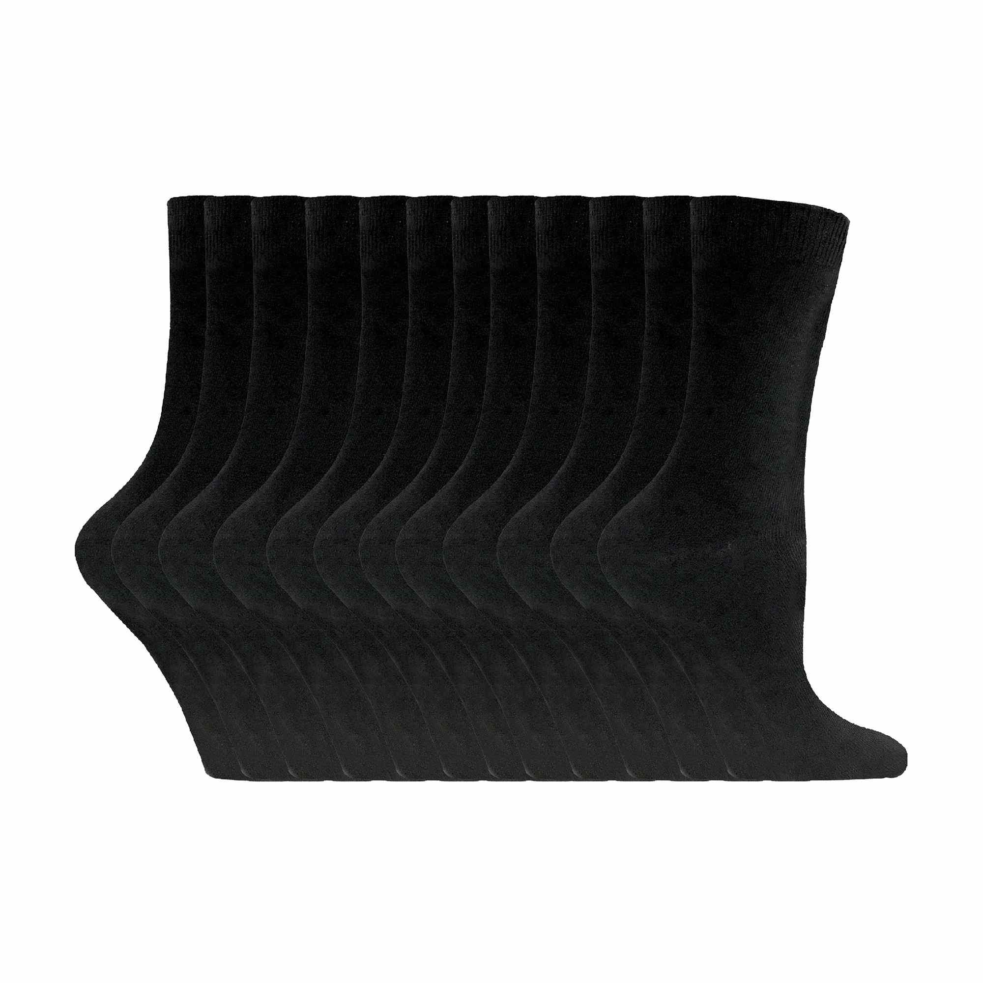 Sock Snob Womens Plain Coloured Cotton Rich Dress Socks (Multipack Options)
