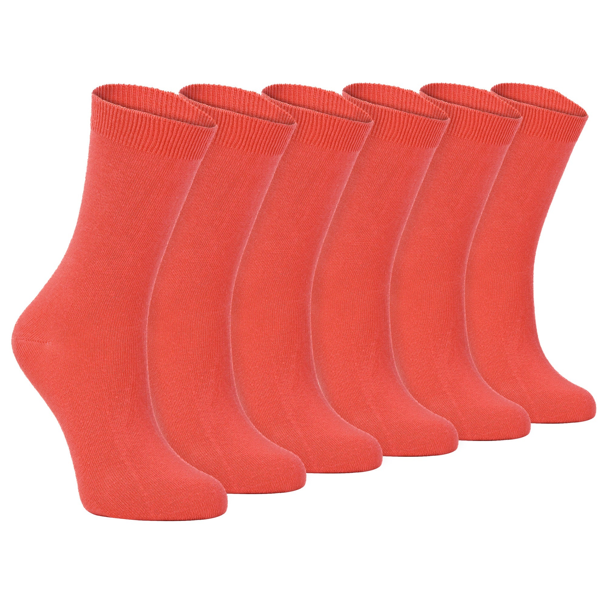 Sock Snob Womens Plain Coloured Cotton Rich Dress Socks (Multipack Options)