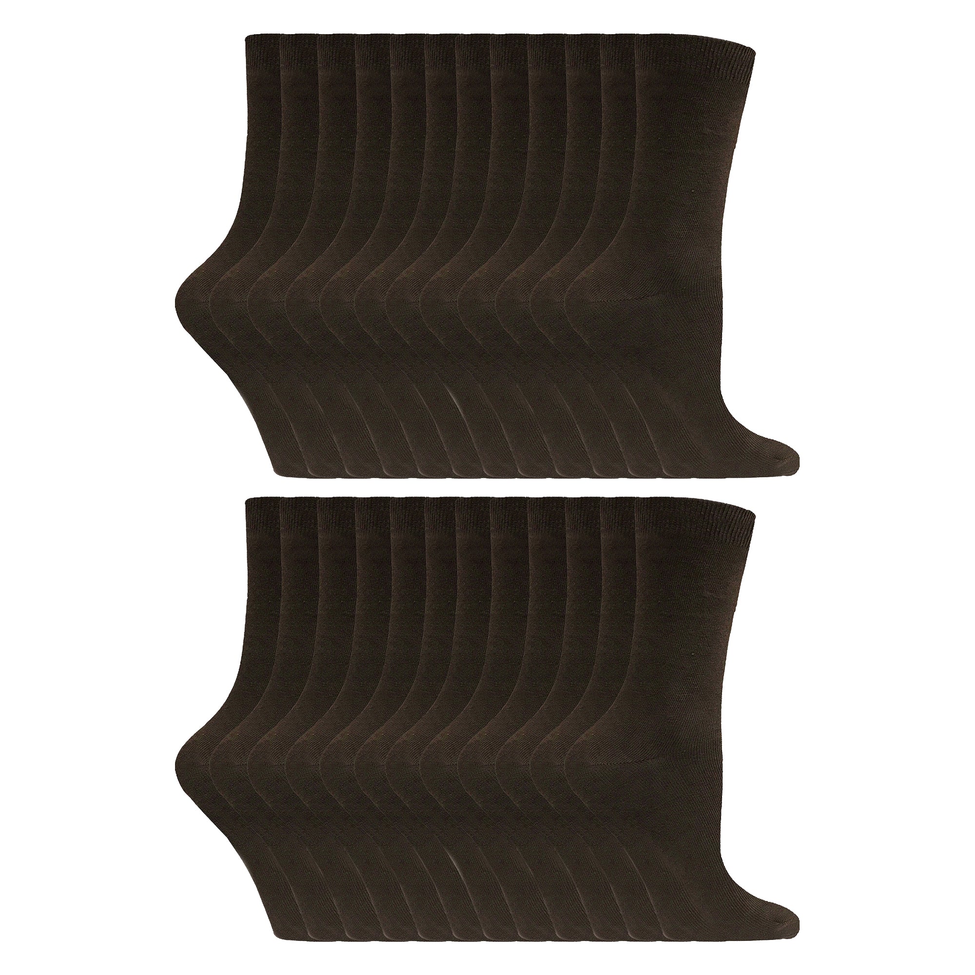 Sock Snob Womens Plain Coloured Cotton Rich Dress Socks (Multipack Options)