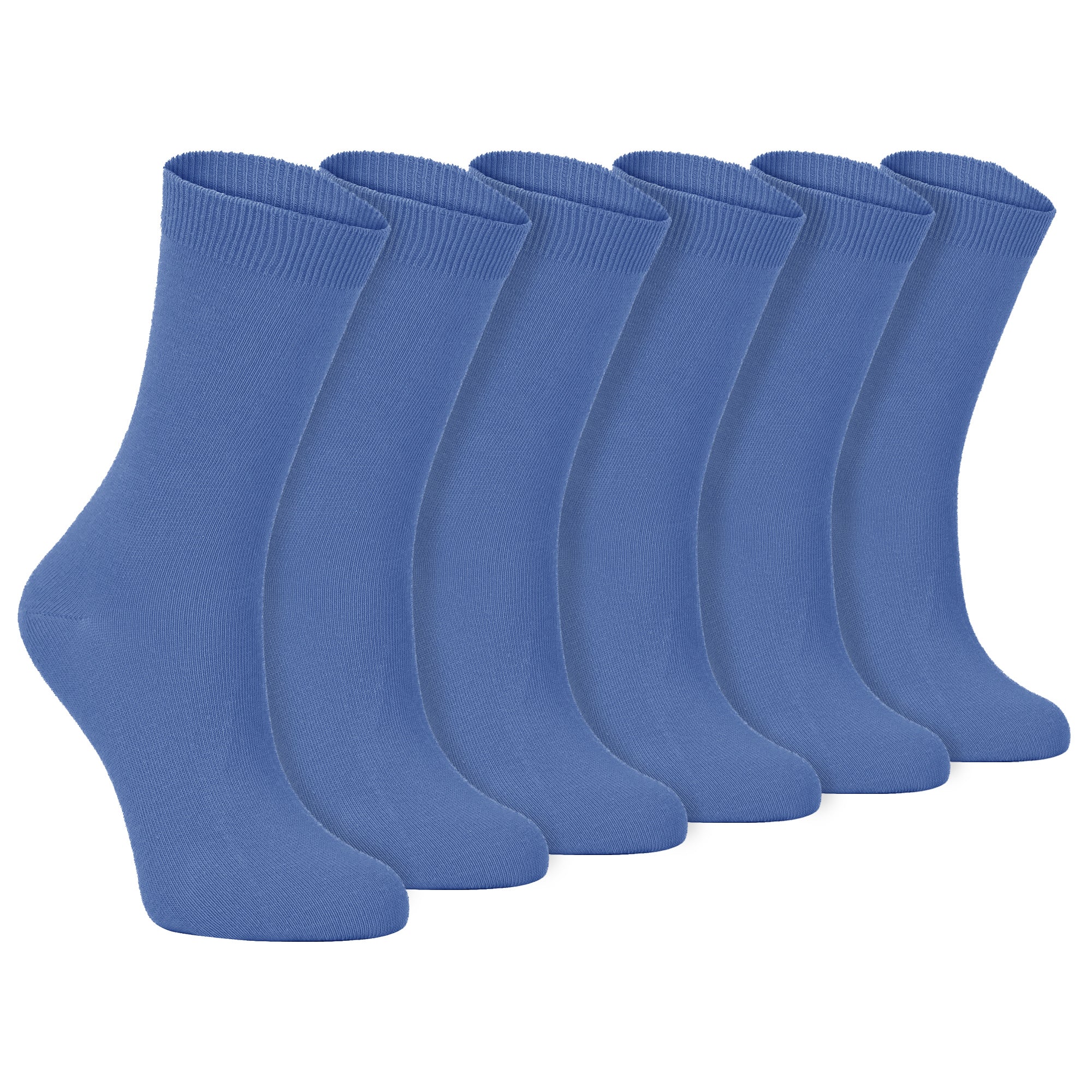 Sock Snob Womens Plain Coloured Cotton Rich Dress Socks (Multipack Options)