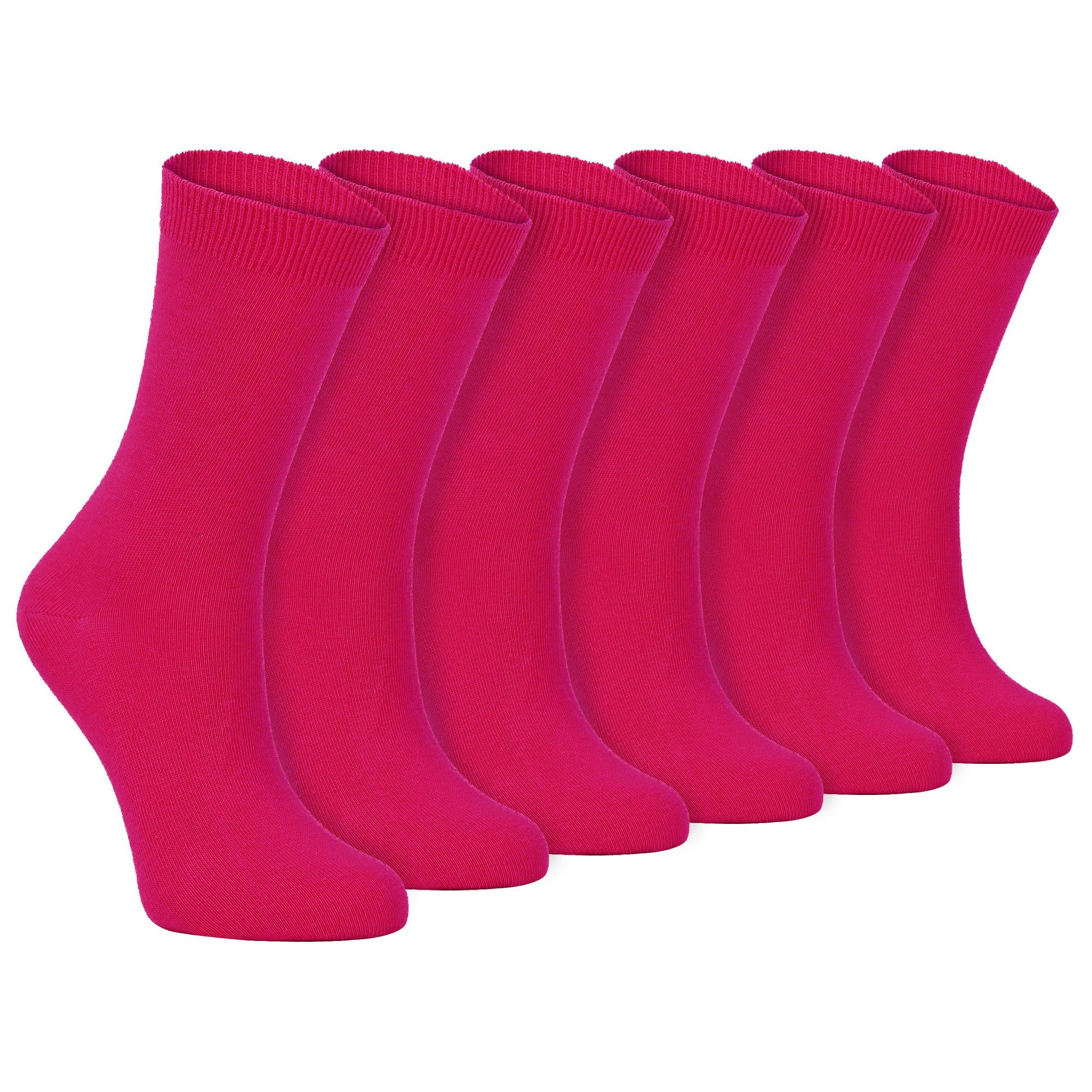 Sock Snob Womens Plain Coloured Cotton Rich Dress Socks (Multipack Options)