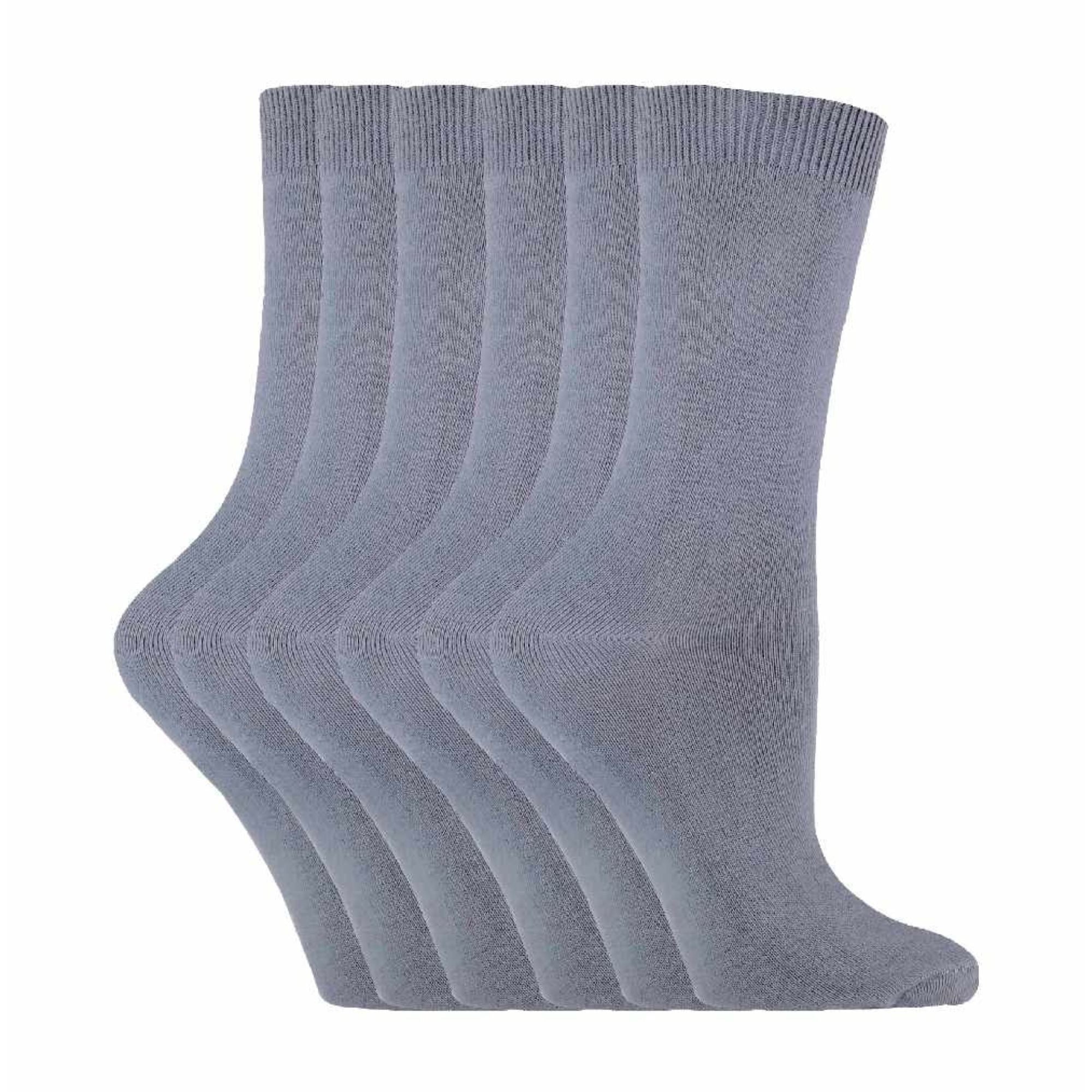 Sock Snob Womens Plain Coloured Cotton Rich Dress Socks (Multipack Options)
