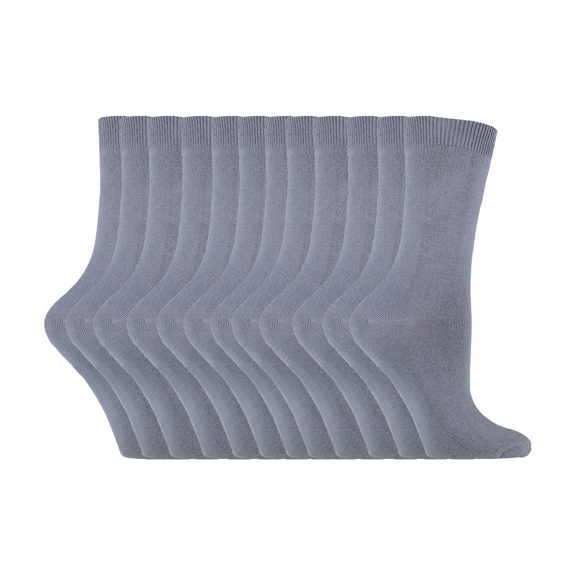 Sock Snob Womens Plain Coloured Cotton Rich Dress Socks (Multipack Options)