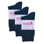 Sock Snob Womens Plain Coloured Cotton Rich Dress Socks (Multipack Options)