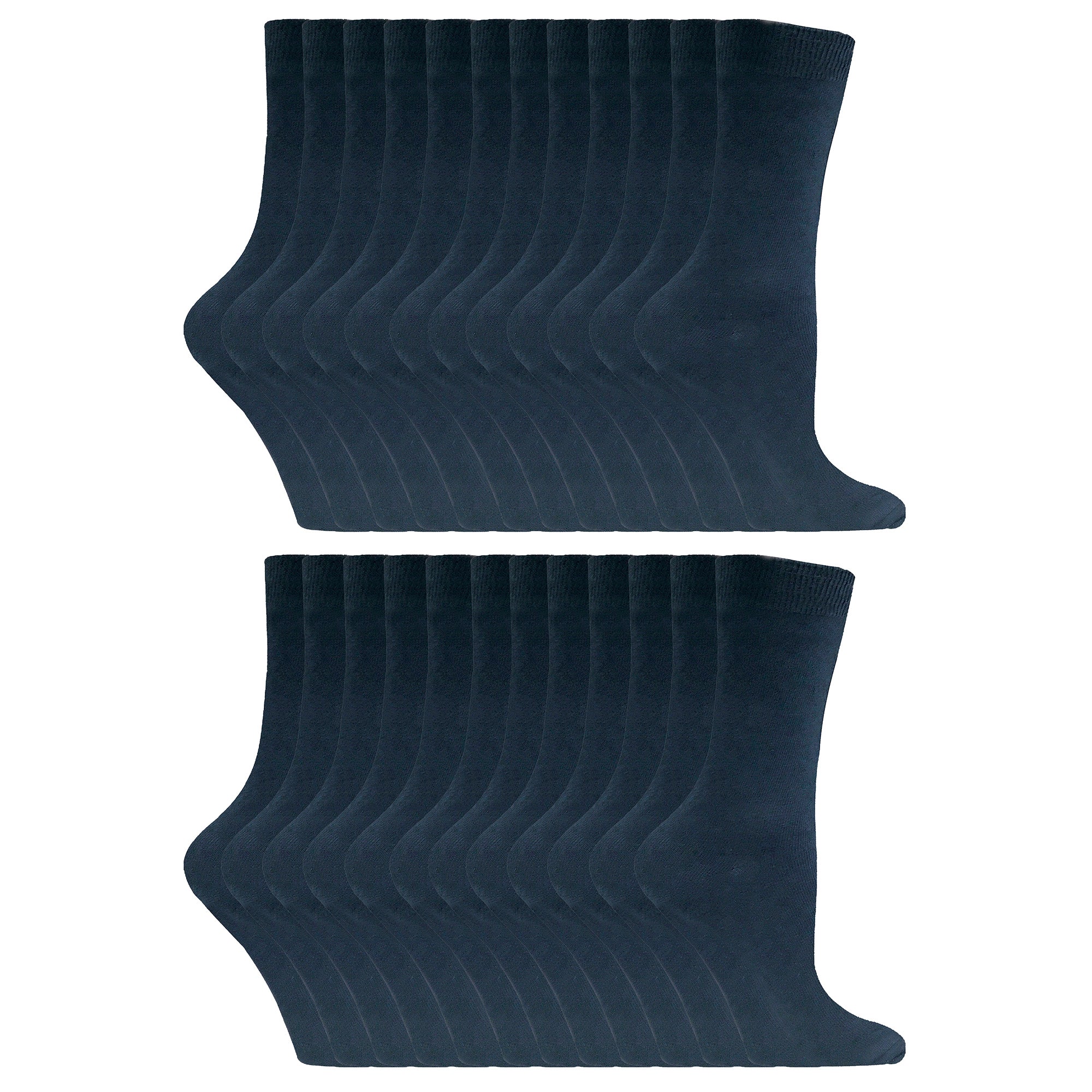 Sock Snob Womens Plain Coloured Cotton Rich Dress Socks (Multipack Options)