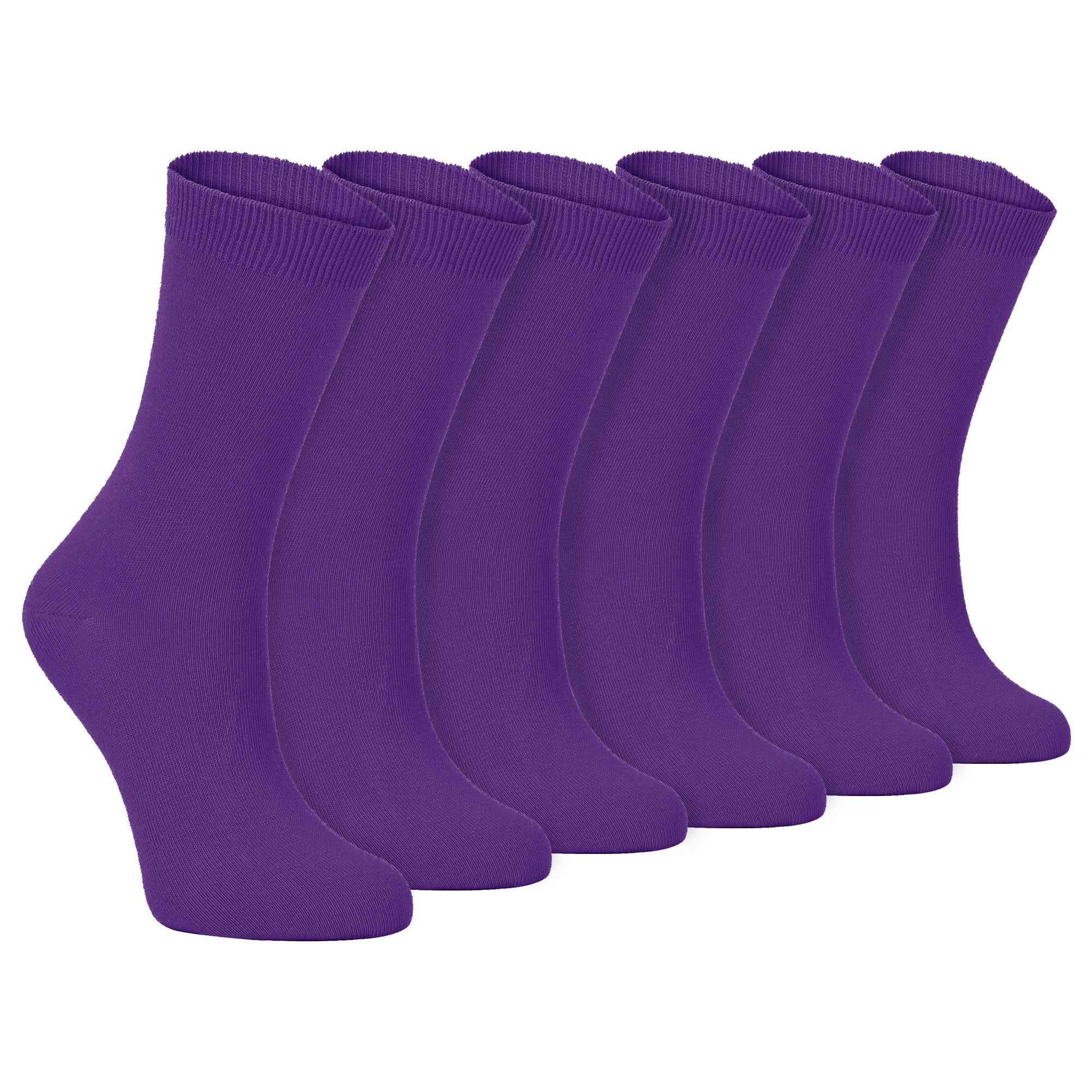 Sock Snob Womens Plain Coloured Cotton Rich Dress Socks (Multipack Options)