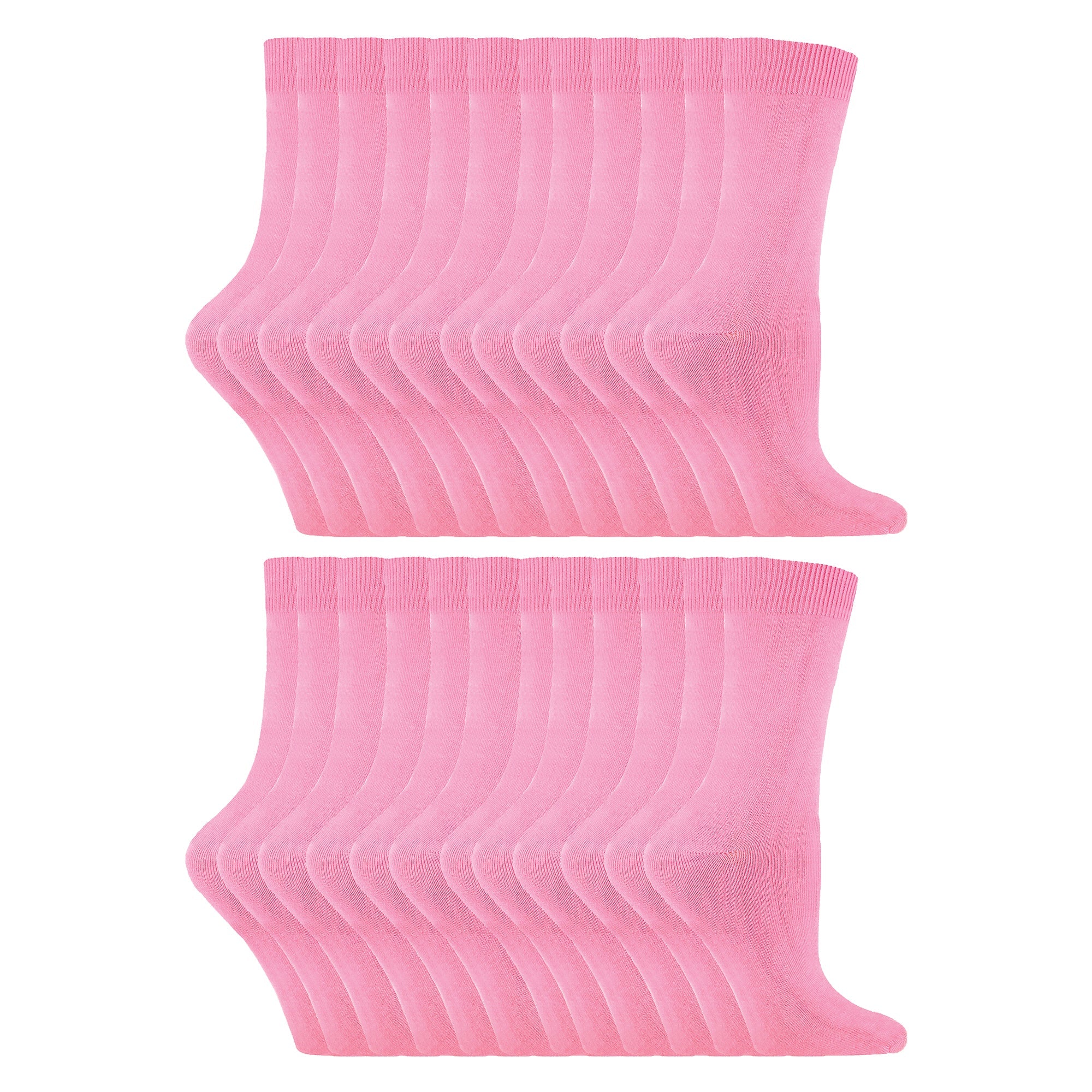 Sock Snob Womens Plain Coloured Cotton Rich Dress Socks (Multipack Options)