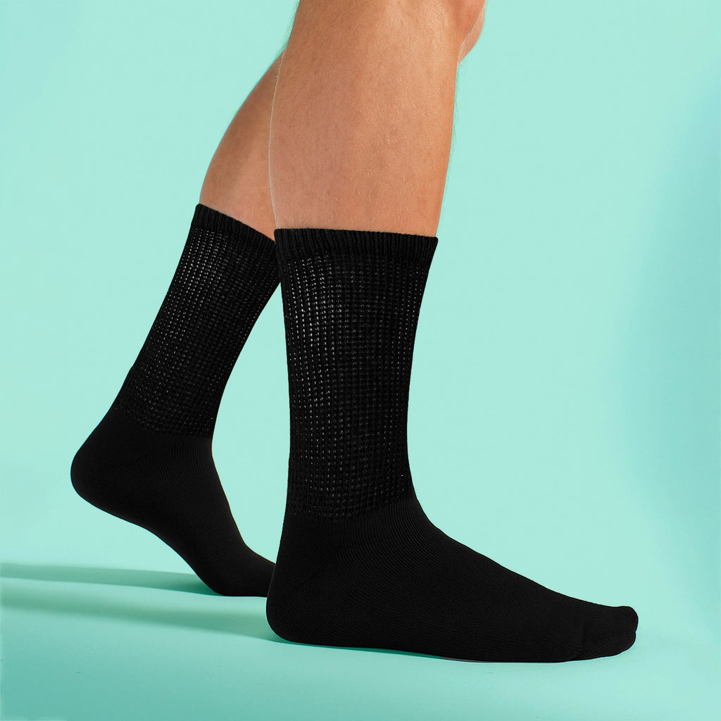 Sock Snob 6 Pairs Mens Cotton Diabetic Socks