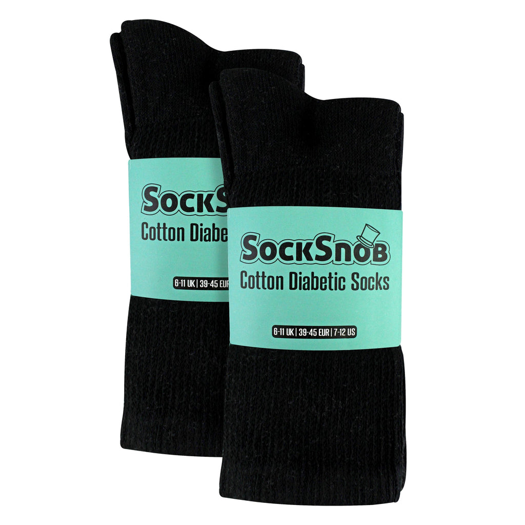 Sock Snob 6 Pairs Mens Cotton Diabetic Socks