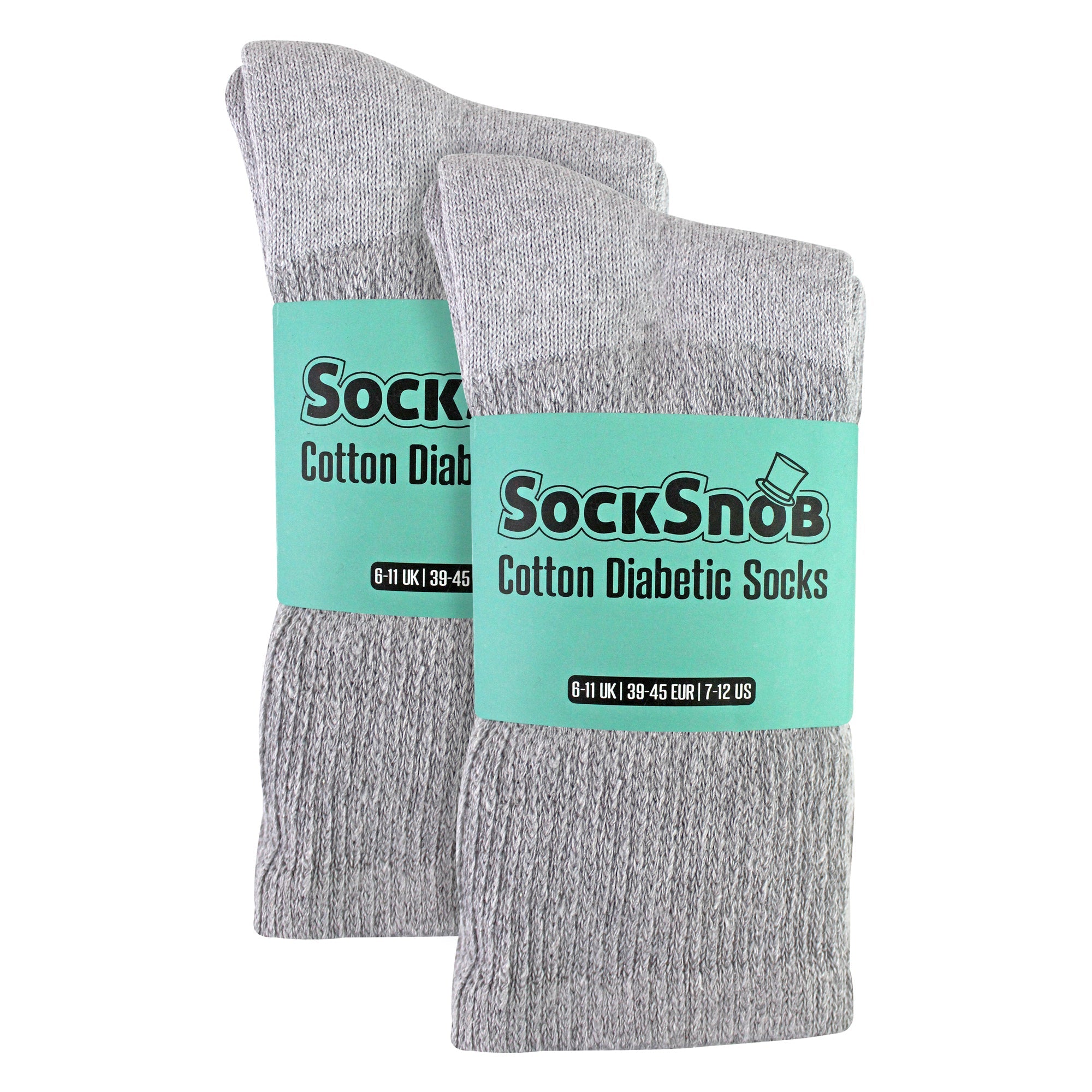 Sock Snob 6 Pairs Mens Cotton Diabetic Socks