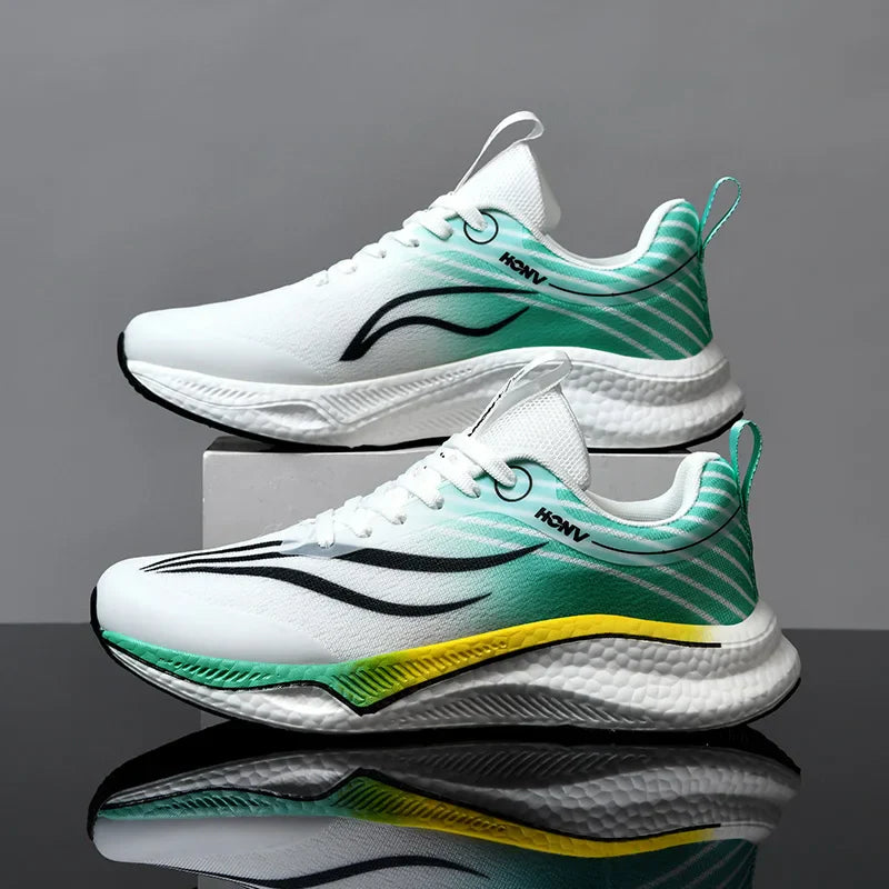 Unisex Breathable Mesh Height Increasing Waterproof Lace Up Running Trainers