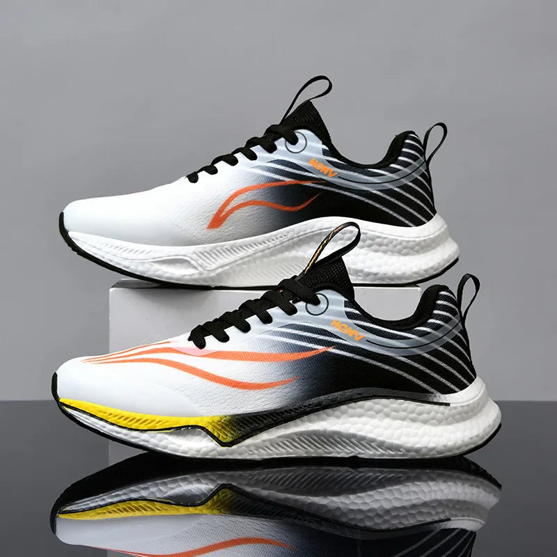 Unisex Breathable Mesh Height Increasing Waterproof Lace Up Running Trainers