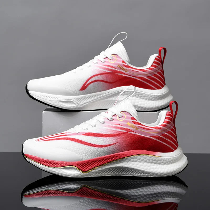 Unisex Breathable Mesh Height Increasing Waterproof Lace Up Running Trainers