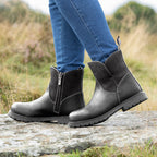 Bareback Footwear Quebec Waterproof Zip Up Ankle Boots Black