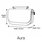 Zatchels Aura clutch bag size guide