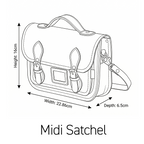 Zatchels midi satchel size guide