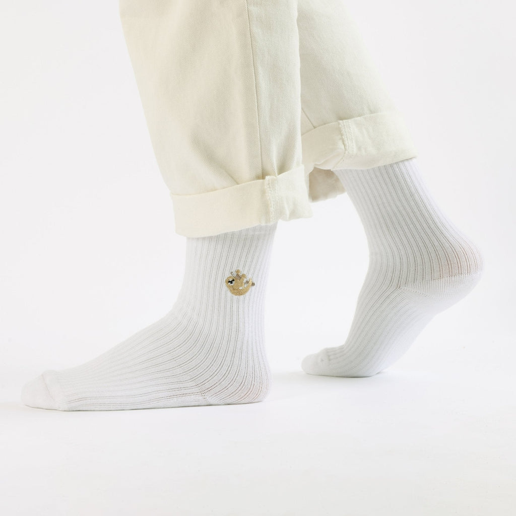 Bare Kind Save the Sloths Ribbed Bamboo Socks