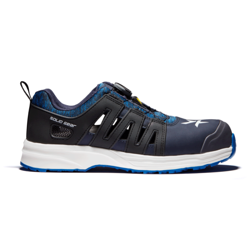 Solid Gear SG61003 Atlantic Lightweight Fiberglass Toe Cap Safety Trainers Black / Navy Blue