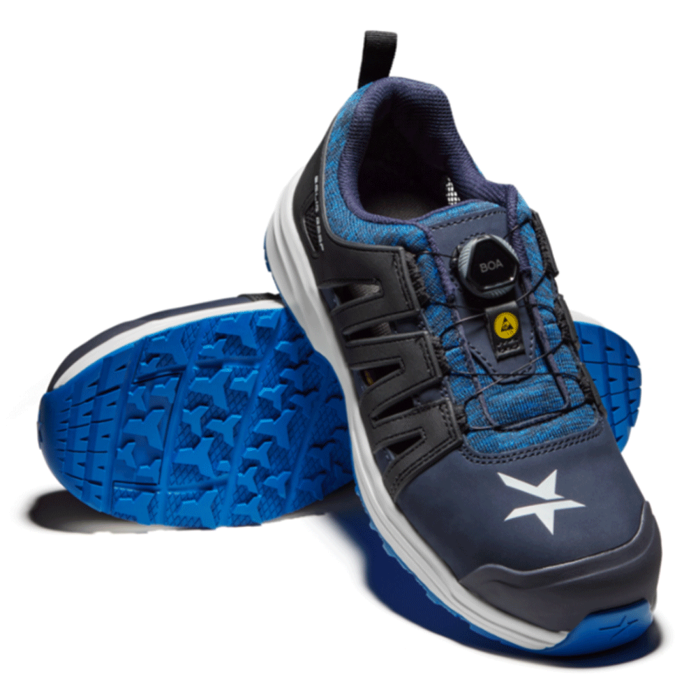 Solid Gear SG61003 Atlantic Lightweight Fiberglass Toe Cap Safety Trainers Black / Navy Blue