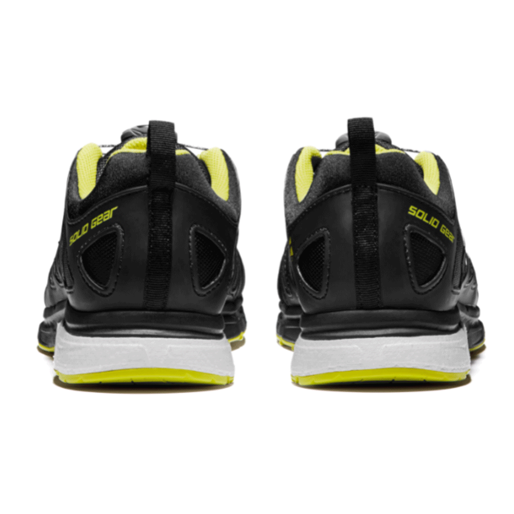 Solid Gear SG76003 Vent Steel Toe Cap Safety Trainers Work Safety Boots Black / Lime