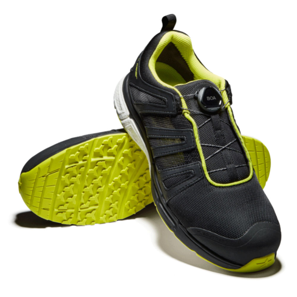 Solid Gear SG76003 Vent Steel Toe Cap Safety Trainers Work Safety Boots Black / Lime