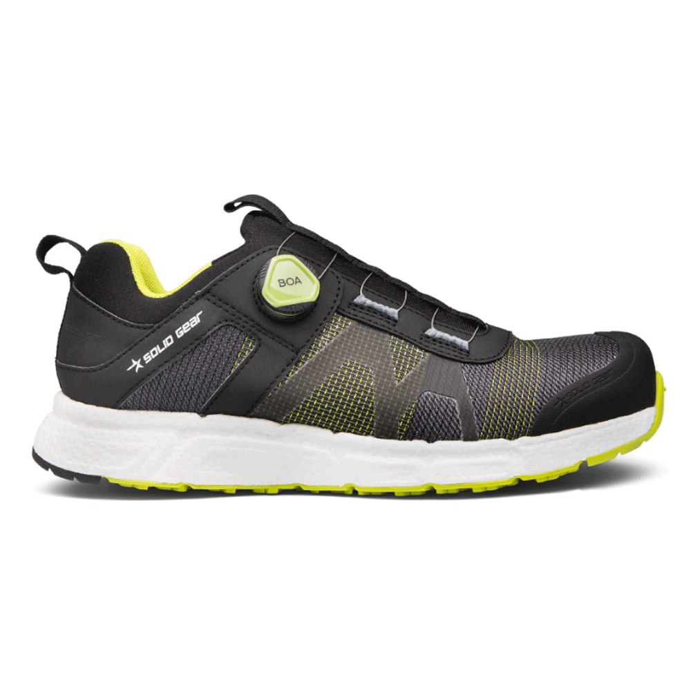 Solid Gear SG76011 Vent 2 Safety Trainers Shoe Black / Yellow