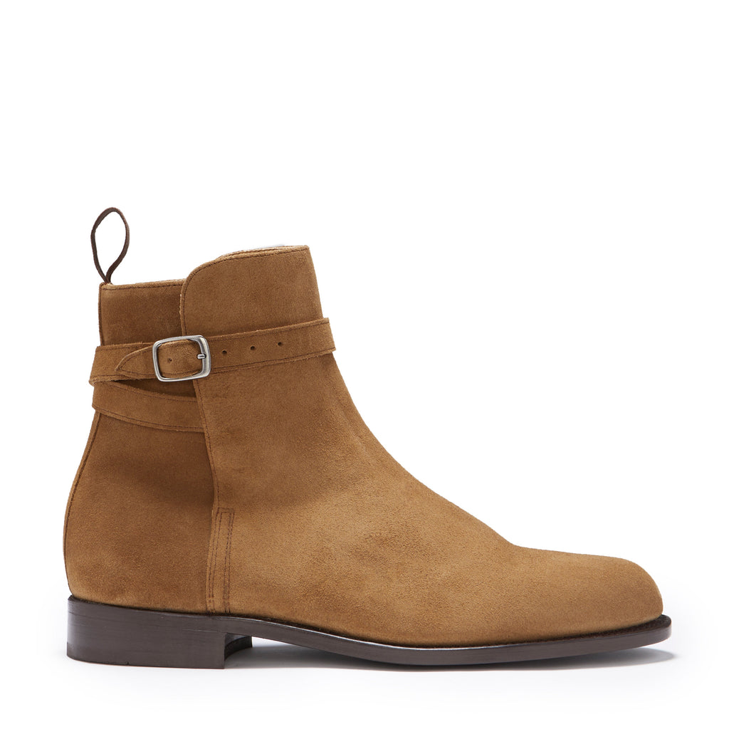 Hugs & Co Mens Tobacco Suede Jodhpur Boots Welted Leather Sole