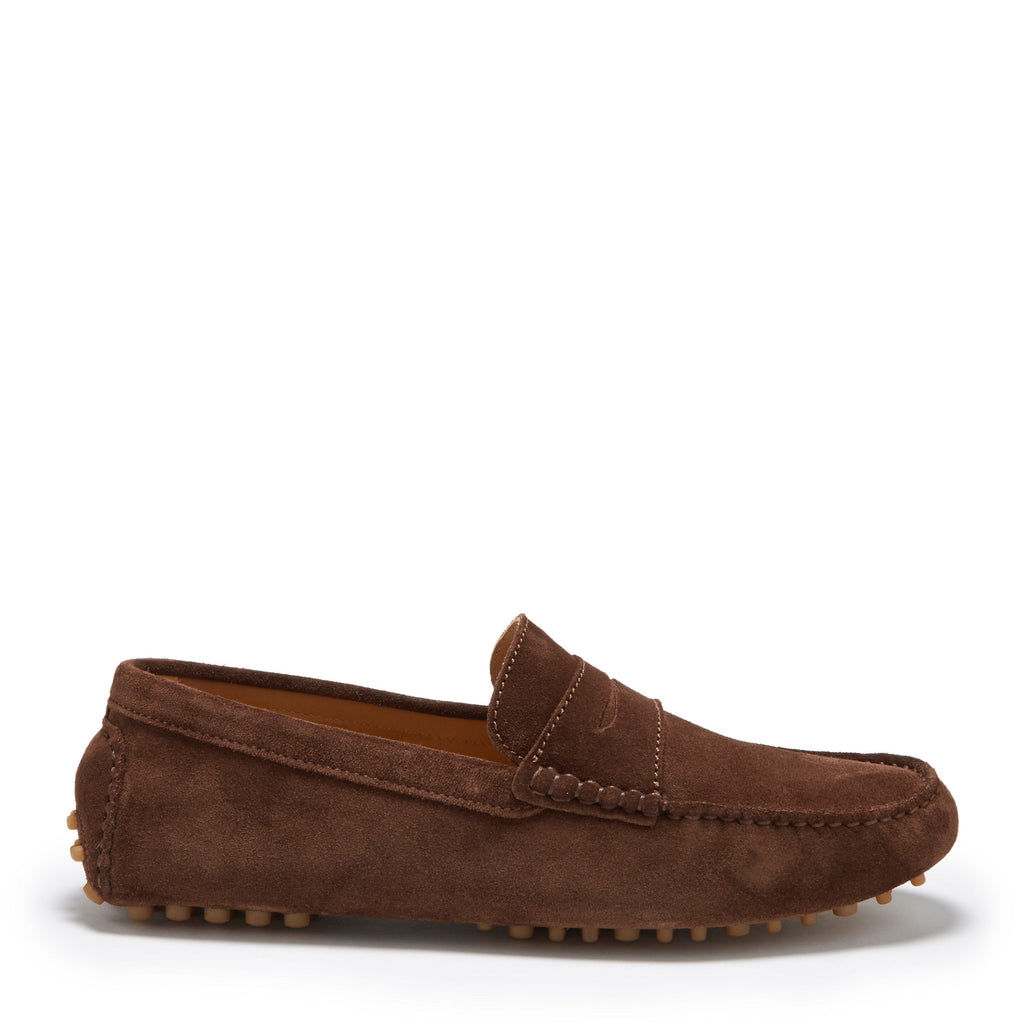 Hugs & Co Mens Penny Driving Loafers Brown Suede