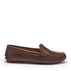 Hugs & Co Womens Penny Driving Loafers Brown Leather