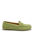 Hugs & Co Womens Penny Driving Loafers Olive Green