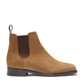 Hugs & Co Womens Tobacco Suede Chelsea Boots Welted Leather Sole
