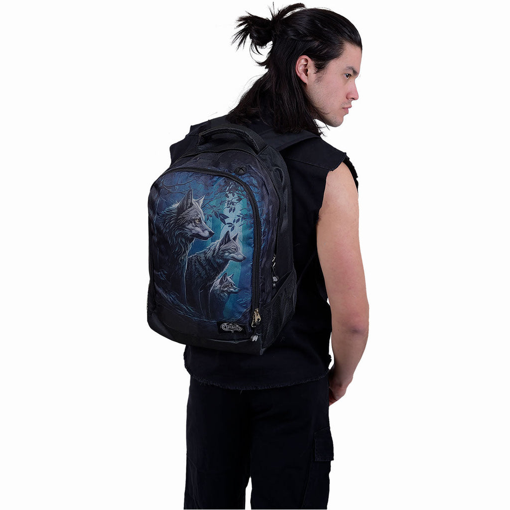 Forest Guardians Wolf laptop backpack detail view