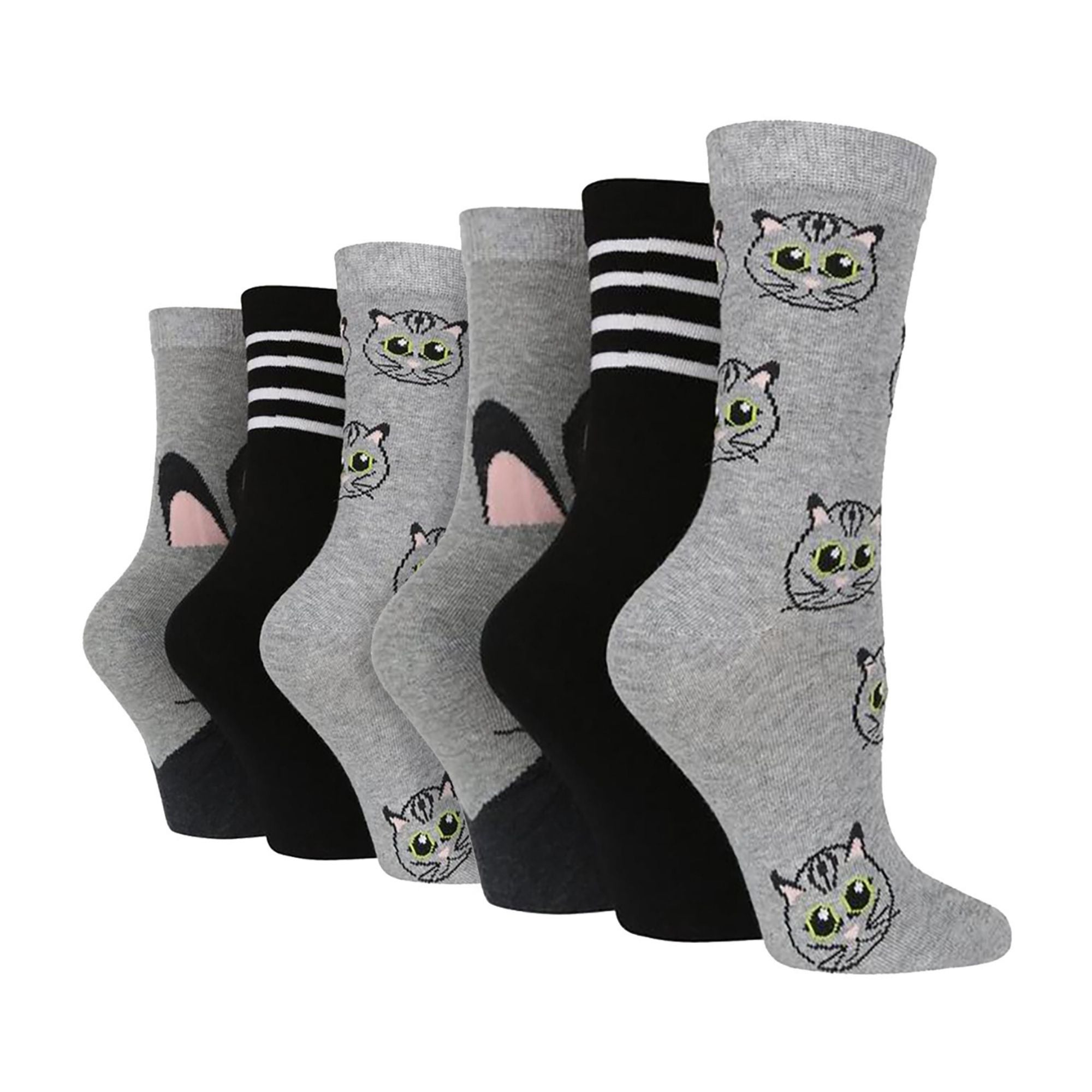 Sock Snob 6 Pairs Womens Multipack of Fun Design Socks with Novelty Animal Patterns