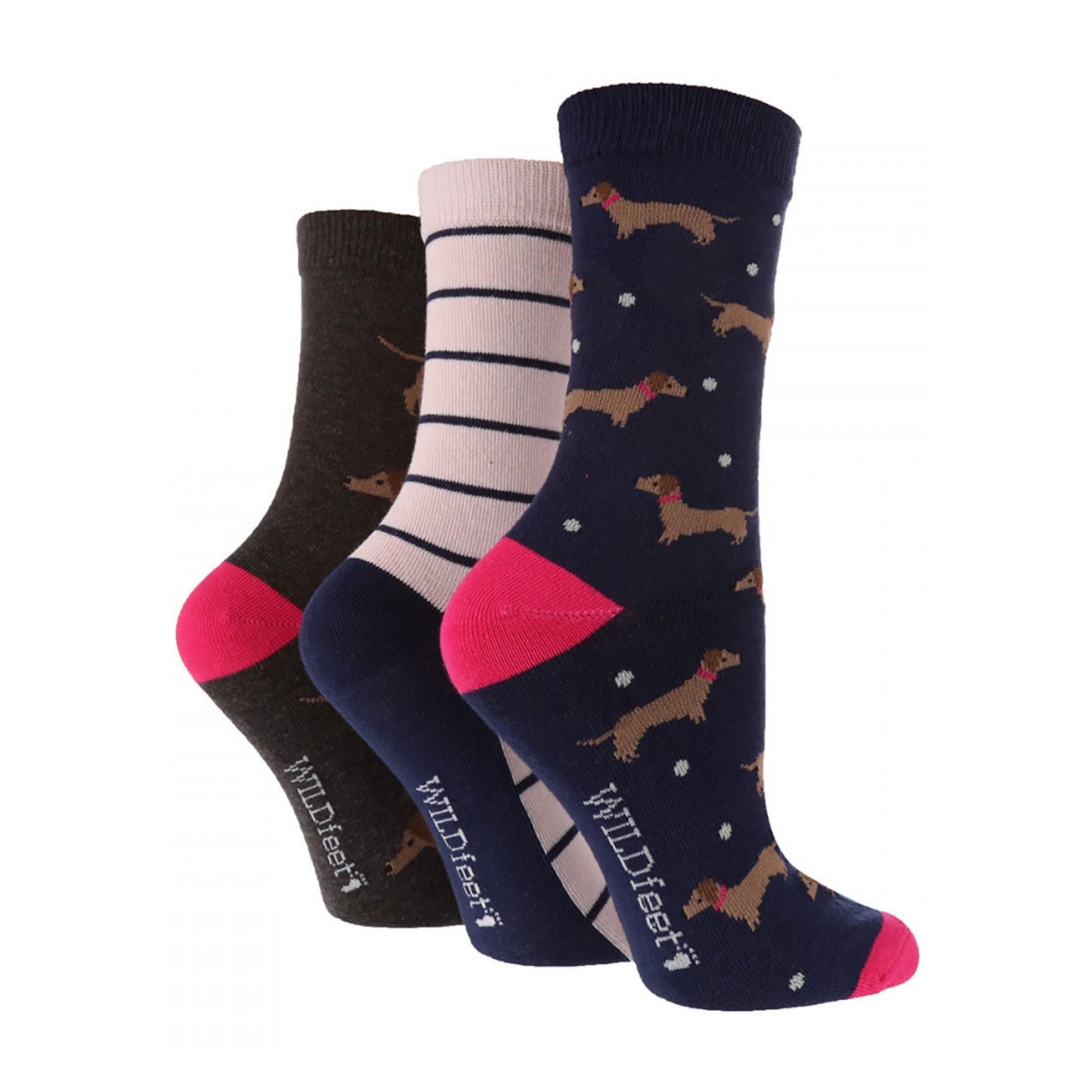 Sock Snob 3 Pack Womens Jacquard Novelty Cotton Socks