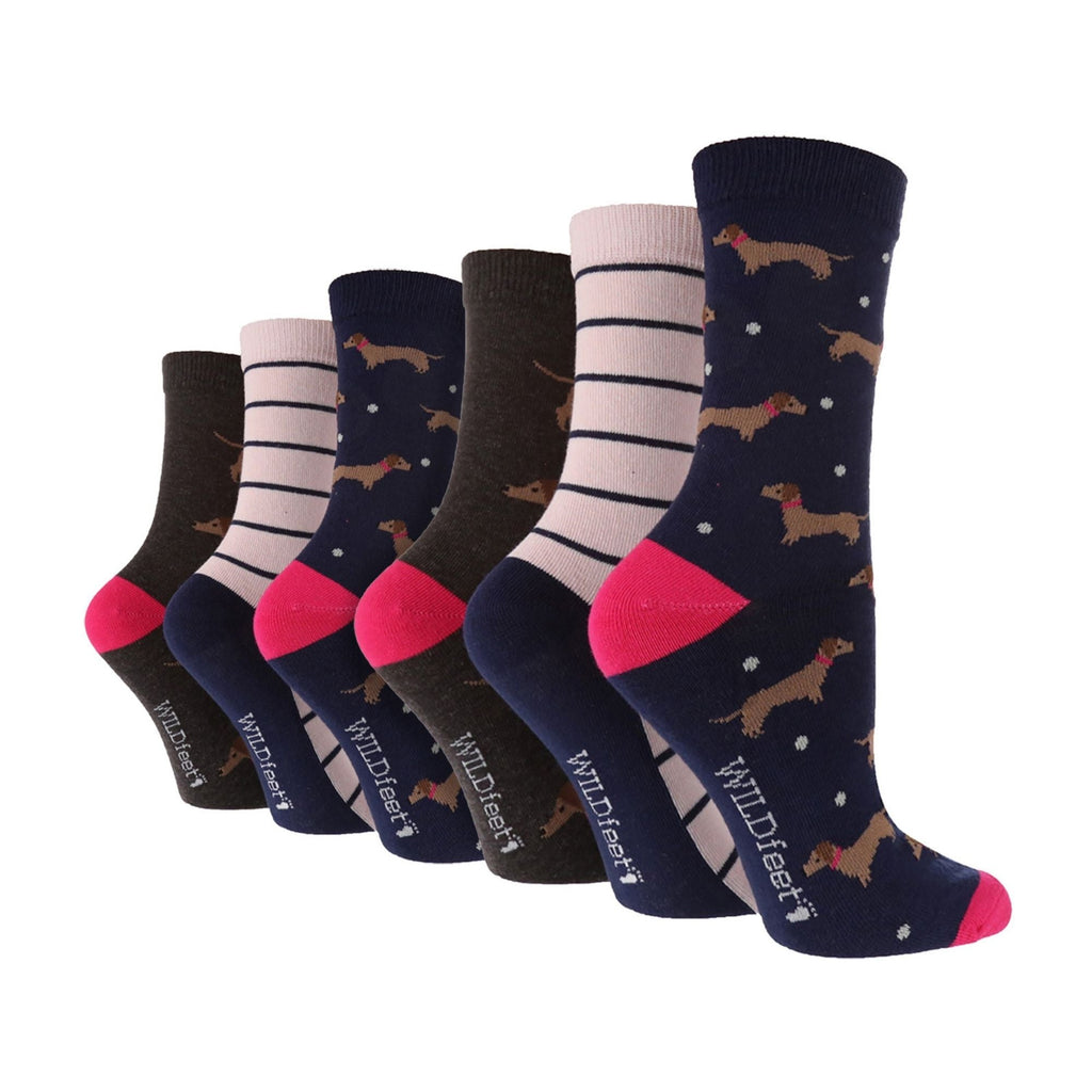 Sock Snob 6 Pairs Womens Multipack of Fun Design Socks with Novelty Animal Patterns